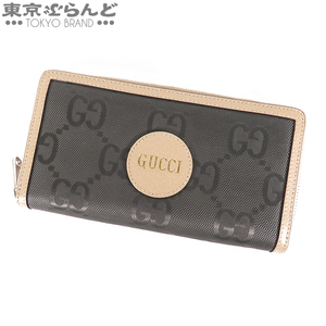 101689980 グッチ GUCCI ジップ アラウンド ウォレット 625576 グレー ベージュ GGキャンバス レザー 長財布 レディース