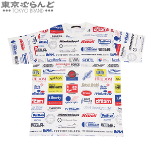 101699548 ルイヴィトン LOUIS VUITTON オールオーバー ロゴ プリント Tシャツ 1A5DGJ ホワイト マルチカラー コットン #L 半袖 メンズ