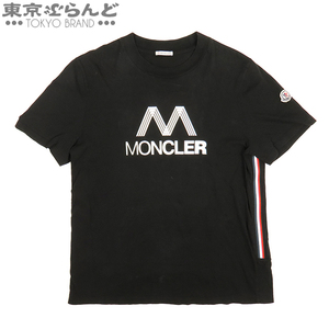 101691388 モンクレール MONCLER サイドテープ Tシャツ ブラック コットン L 半袖Ｔシャツ メンズ