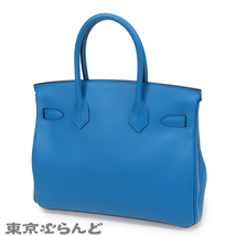 101725437 エルメス HERMES バーキン 30 D刻印 青 ブルーザンジバル シルバー金具 エプソン ハンドバッグ レディース_画像2