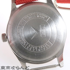 101724691 1円 キャミー CAMY オートマチック レッド SS ナイロン NATOベルト 腕時計 メンズ 運針あり 日差大 現状の画像4
