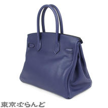 101678953 エルメス HERMES バーキン 30 トレサージュ D刻印 ブルーアンクル シルバー金具 スイフト エプソン ハンドバッグ レディース_画像2