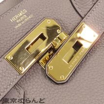 101681909 エルメス HERMES バーキン 30 C刻印 グリアスファルト ゴールド金具 トゴ ハンドバッグ レディース_画像6