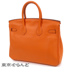 101700472 エルメス HERMES バーキン 25 X刻印 オレンジ シルバー金具 スイフト ハンドバッグ レディース_画像2