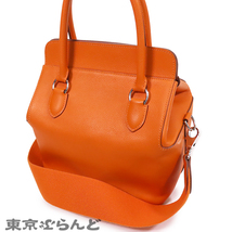 101699290 エルメス HERMES ツールボックス 20 X刻印 オレンジ シルバー金具 エバーカラー 2WAY ハンドバッグ ショルダーバッグ レディース_画像2