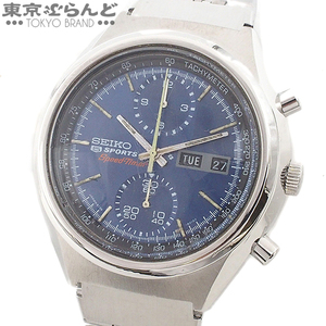 101676489 セイコー SEIKO 5スポーツ スピードタイマー 6138-8010 ブルー SS 腕時計 メンズ 自動巻き OH 仕上済 アンティーク