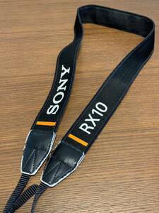 Sony ソニー RX10 カメラストラップ ネックストラップ 刺繍 ホワイト文字 ブラック オレンジ 