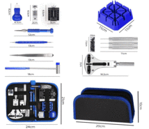 腕時計修理工具セット 185点 電池交換 ベルト調整 精密ドライバー　裏蓋開け　交換ピン　バネ棒外し_画像8