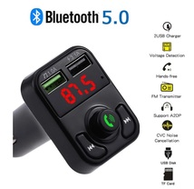 送料200円 シガーソケット FMトランスミッター ２ポート Bluetooth 対応 ハンズフリー通話 iPhone Android USB充電 高音質 12V 24V_画像7
