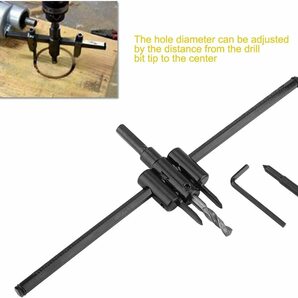 サークルカッター 30-300ｍｍ 穴あけ 穴開け 円切り カッター ホルソー 木工 石膏 穴あけ 配管 ダクト 自由錐 自在錐 ドリルドライバーの画像2