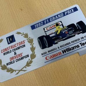 1992 F1 グランプリ WORLD CHAMPION 優勝記念ステッカーの画像3