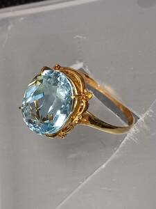 K18 Aquamarine Ring № 20 3,15 г