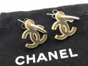 1円スタート 【CHANEL シャネル】 ココマーク スイングピアス クリア アクセサリー レディース