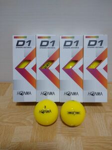 ホンマ D1 イエロー 1ダース12球 2022年モデル HONMA 本間ゴルフボール 未使用