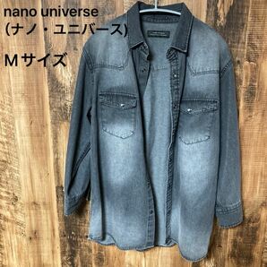美品【nano・universe】デニムシャツ 7分袖 Mサイズ　