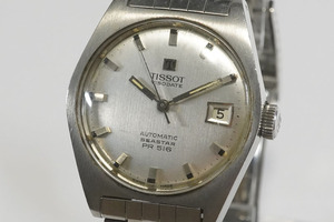 1円~【326】実働　TISSOT／ティソ　VISODATE SEASTAR／シースター　 PR516　自動巻き　メンズ　デイト　正規品ベルト　腕時計