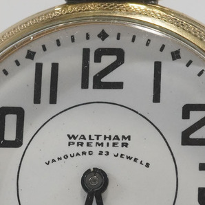 1円~【325】WALTHAM／ウォルサム PREMIER 10K金張り VANGUARD 23JEWELS 懐中時計 1937年頃製 手巻き 琺瑯文字盤 スモセコ アンティークの画像3