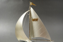 【401】帆船　2点セット　SILVER EP　ガラスケース付　ヨット　模型船　オブジェ　置物　_画像9
