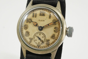 1円~【422】ELGIN／エルジン　手巻き　ボーイズ　ユニセックス　スモールセコンド　腕時計　ビンテージ　アンティーク