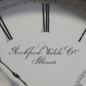 1円~【403】Rockford／ロックフォード 手巻き 懐中時計 スモールセコンド 琺瑯文字盤 アンティークの画像4