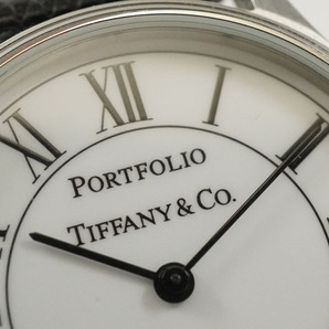 1円~【445】実働 TIFANY&Co.／ティファニー PORTFOLIO／ポートフォーリオ ボーイズ ユニセックス 正規品ベルト 腕時計 電池交換済みの画像3