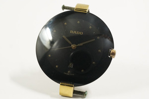 1円~【535】実働　RADO／ラドー　ダイアスタークポール　129.4075.4　クオーツ　黒文字盤　デイト　腕時計