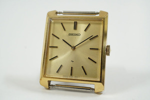 1円~【537】SEIKO／セイコー　シャリオ　2220-1920　クオーツ　ゴールド　スクエア　メンズ　腕時計