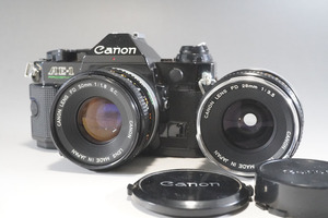 1円~【589】Canon／キャノン　AE-1　PROGRAM　／LENDS　FD　50mm　1:1.8　S.C　■LENDS　FD　28mm　1:3.5　