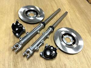 KH double disk set buffing normal rotor Fork caliper left right / front BEET Kijima KH250 Yoshimura KH400 400SS 350SS