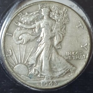 ウォーキングリバティ Walkingliberty 1943 銀貨 貨幣 本物証明書付 ハーフダラーの画像1