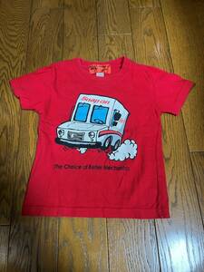 Snap-on ( Snap-on ) T-shirt red red bus Kids for children 120 size about 