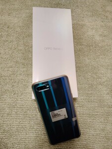 美品 箱付き oppo reno a ブルー 携帯本体 SIMフリー デュアルSiM オッポ CPH1983 侍ガラス付き 6.4インチ メモリー6GB ストレージ64GB