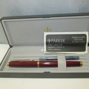 【2355】PARKER パーカー 万年筆 ペン先585（14K） ワインレッドカラーの画像1