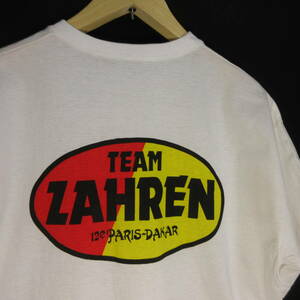 90s　TEAM ZAHREN　パリ ダカールラリー　バックプリントTシャツ　シングルステッチ　送料230円