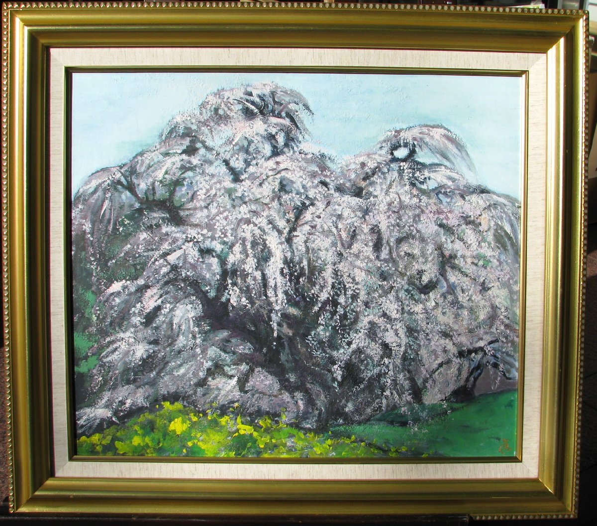 Merci à la maîtresse de Sakura, Peinture à l'huile Masa Kawashima Miharu Takizakura 10-go, Un chef-d'œuvre qui montre le véritable talent de Sakura. Merci., Peinture, Peinture à l'huile, Nature, Peinture de paysage