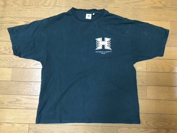 NCAA UNIVERSITY OF HAWAII SHORT SLEEVE T-SHIRTS size-M(着丈63身幅57) 中古(美品) 送料無料 NCNR