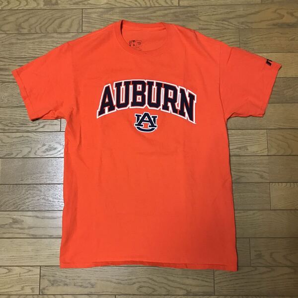 NCAA UNIVERSITY OF AUBURN MEN”S SHORT SLEEVE T-SHIRTS (RUSSELL) size-M(着丈71身幅49) 中古 送料無料 NCNR