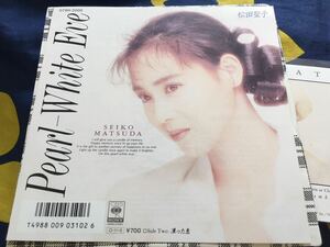 松田聖子★中古7'シングル国内ホワイト盤「Pearl-White Eve」Xマス・カード付