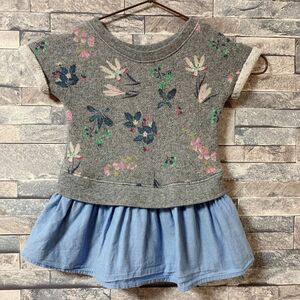 ベビー ベビー服 半袖 女の子 チュニック ワンピース 80 花柄 春服 秋服 春 秋 半袖 ベビーギャップ baby GAP