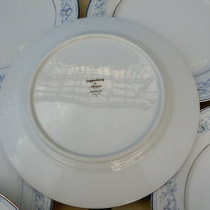 【1円～Noritake】ノリタケ Legendary DEARBORN 4218 プレートセット レジェンダリー ディアボーン 9枚セット 大7枚 小2枚 使用品 銀縁 の画像3