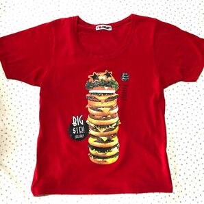 swanky スワンキー　ハンバーガー柄　半袖Tシャツ　赤　キャミソール付き　古着　