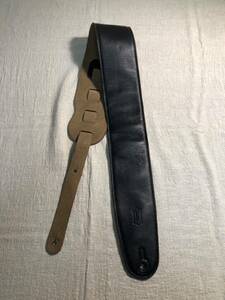 Levy's M4GF guitar base strap original leather made lining suede black very thick 9cm