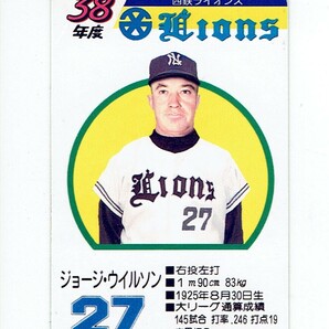 タカラプロ野球カードゲーム風 自作カード１枚(ジョージ・ウィルソン)の画像2