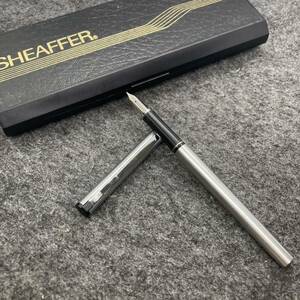 SHEAFFER シェーファー 万年筆 シルバーカラー 箱付き スリム 細軸 