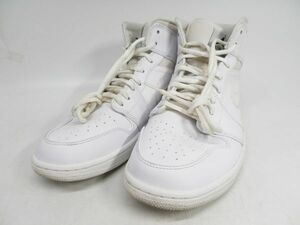 49●a313☆【28】USED美品　ナイキ　エアジョーダンワン ミッド　554724-110　ホワイト　NIKE AIR JORDAI 1 MID　現状渡し▲