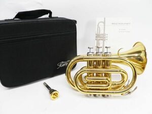 52●a188☆中古品　管楽器　ケルントナー　ポケットトランペット　ケース付き　音出し未確認　ミニ　Kaerntner　現状渡し