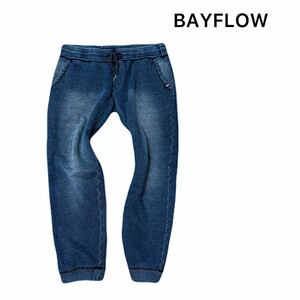 希少な初期モデル BAYFLOW【全盛期2015年モデル】廃盤 BCスウェットデニムパンツ サイズ4(XL相当)/ベイフロー SURF イージーデニム 