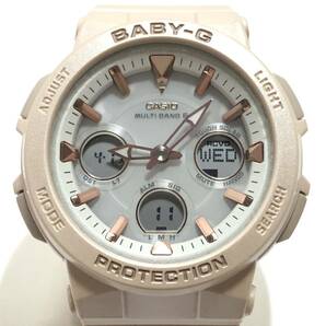 ＊CASIO BABY-G BGA-2510 電波ソーラー 腕時計 マルチバンド6 デジアナ ベージュ系 白文字盤 レディース カシオ 布袋付 稼働品の画像1