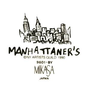 ＊【未使用】MIKASA マンハッタナーズ パーティーセット プレート 大皿 小皿 丸皿 絵皿 取り皿 食器 猫 白 MANHATTANER’S 箱付きの画像7