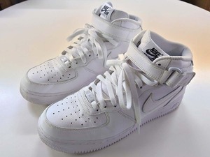 【美品】NIKE AIR FORCE1 MID BY YOU ナイキ エア フォース1 ミッド バイユー カスタム メンズシューズ ホワイト 白 27.5cm 送料無料